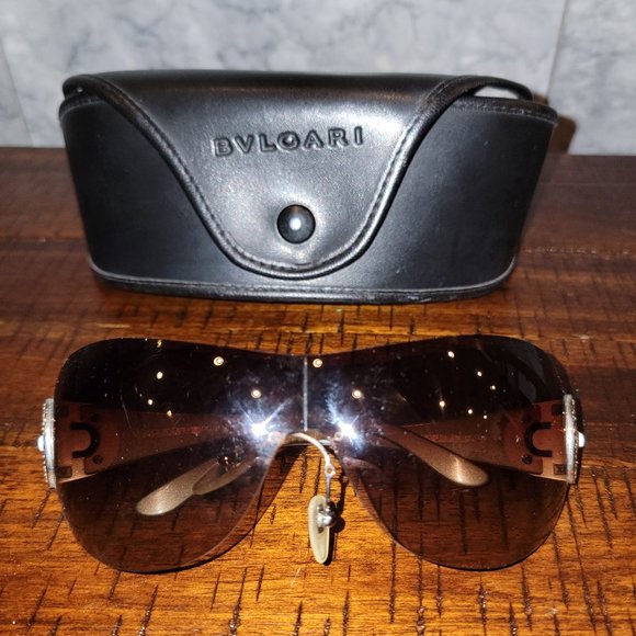 BVLGARI Accessories - Bulgari (Bvlgari) Women's Sunglasses, Brown Lens, Crystal Side Embellishments